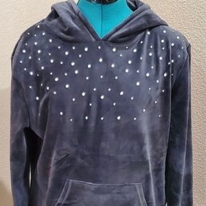 New with Tags Juicy Couture Nailhead Trim Pullover Size Medium Black/Dark Grey